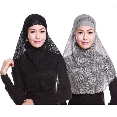 Women Muslim Lace Head Coverings Hijab Headscarf Scarves Islamic Head Wear Headscarf Online