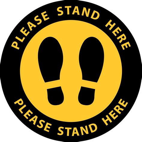 Foot Print Warning Please Stand Here 2114631 Vector Art At Vecteezy