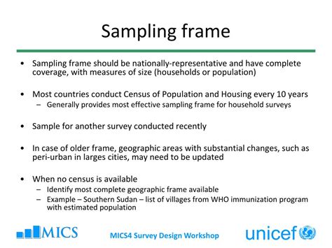 PPT - Multiple Indicator Cluster Surveys Survey Design Workshop