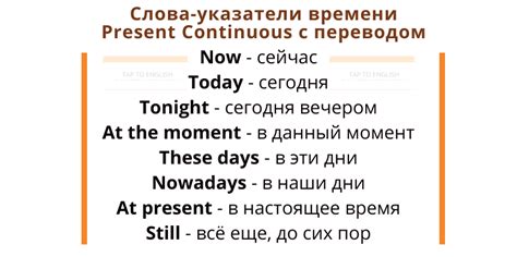 Глаголы в Present Continuous теория примеры предложений тест TAP