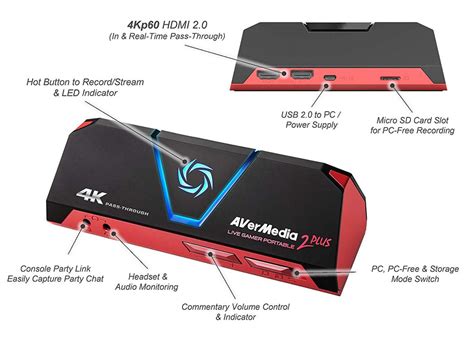 Avermedia Live Gamer Portable 2 Plus 4k Pass Through 4k Full Hd 1080p60 Usb Game Capture