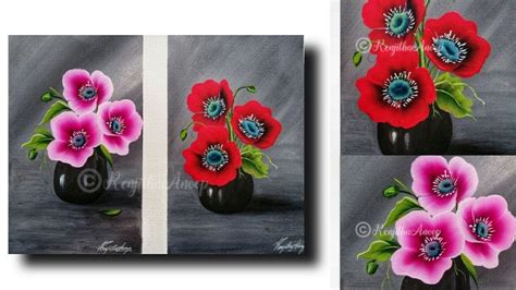 I want it to be white so this is i like to start stamping the bottom vines and then add the flowers. STEP by STEP acrylic painting on canvas for beginners ...