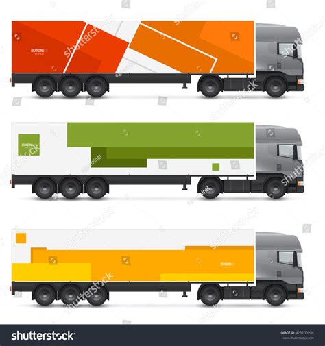 This one can be rarely to be found around, but we got your back here. Set Templates Transport Mockup White Truck Stock Vector ...