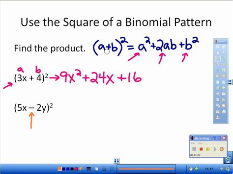 93 Square Of A Binomial Patternavi Youtube