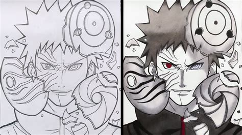 How To Draw Obito Uchiha With 3 Masks Naruto Shippuden ナルト 疾風伝 Youtube