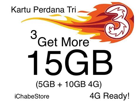 Check spelling or type a new query. Jual kartu perdana Tri/Three 3 Get More 15GB internet 5GB ...