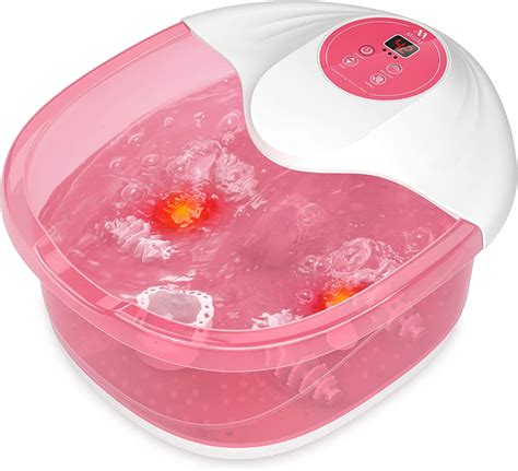 Misiki Foot Spa Foot Bath Massager With Heat Bubbles Vibration Red