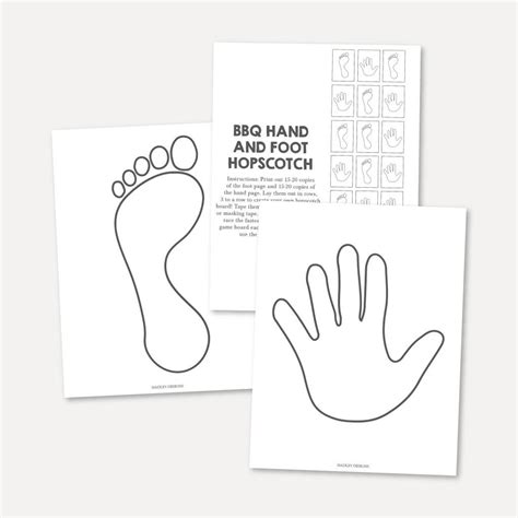 Printable Hopscotch Hands And Feet Game Kids Learning Activities For