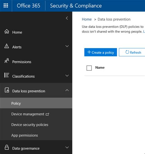 Create A Dlp Policy From A Template Office 365