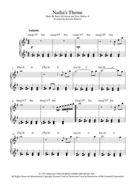 Preview Nadia S Theme H Sheet Music Plus