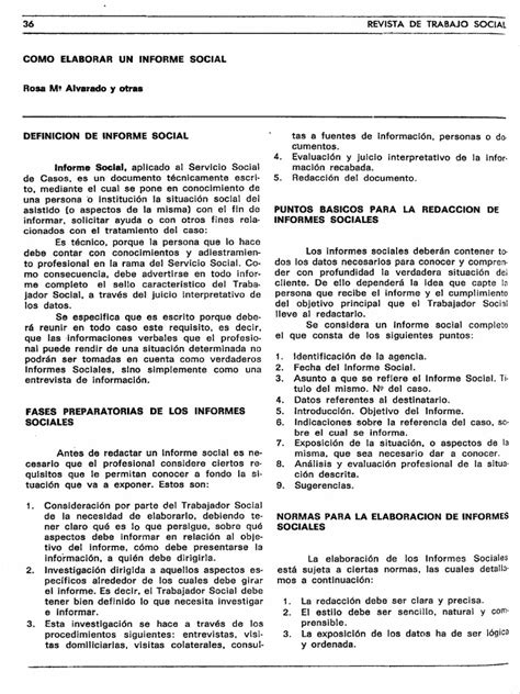 Como Elaborar Un Informe Social Trabajo Social Conocimiento