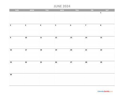 June Calendar Printable Calendar Quickly