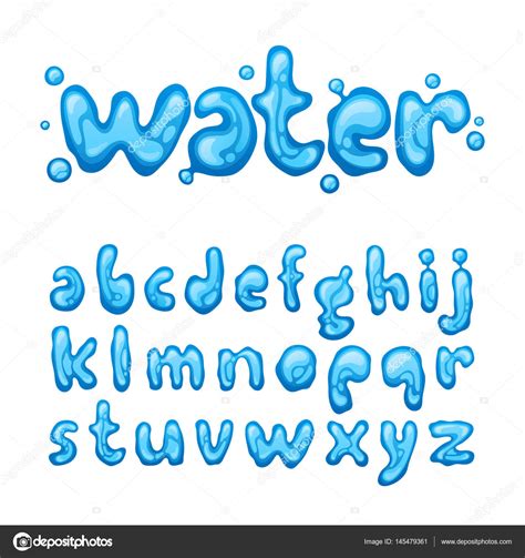 Alfabeto De Letras De Agua Conjunto — Vector De Stock © Insemar 145479361