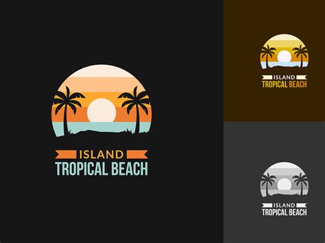 Island Logo On Tropical Beach By Saba Vector On Dribbble