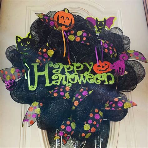 Halloween Deco Mesh Wreath Made By Me With Supplies From Michaels Craft