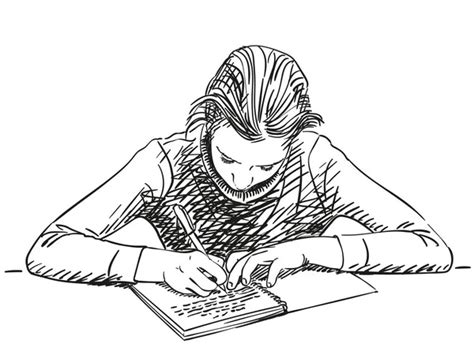 Vectores De Stock De Niño Escribiendo Ilustraciones De Niño