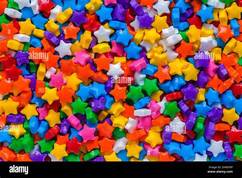 Colorful Star Sprinkles Cut Out On White Stock Photo Alamy
