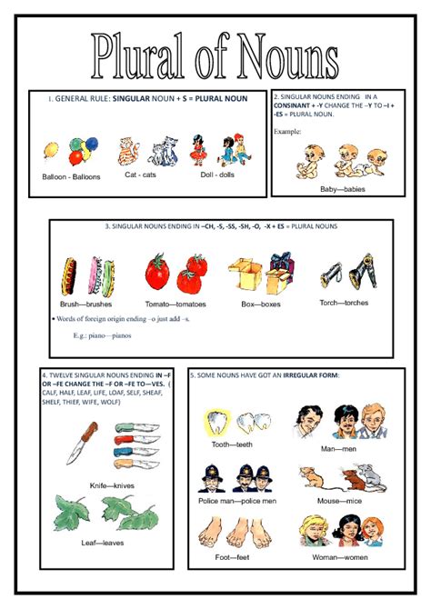 Plural of Nouns Elementary Worksheet