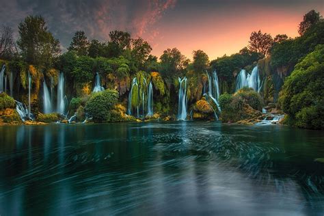 Hd Wallpaper Trees River Waterfalls Bosnia And Herzegovina