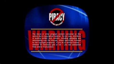 Warner Bros Fbi Anti Piracy Warning Screen 2009 2014 Youtube