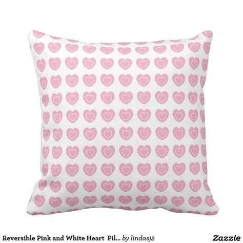 Reversible Pink And White Heart Pillow Heart Pillow