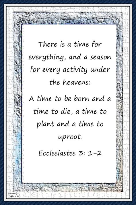 Ecclesiastes 3 1 2 There Is A Time For Everything Picture By Gloria W