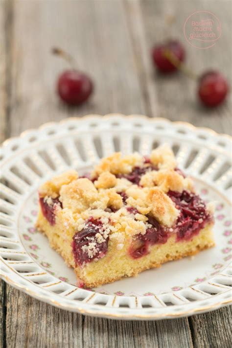 Saftiger Kirschkuchen mit Streuseln