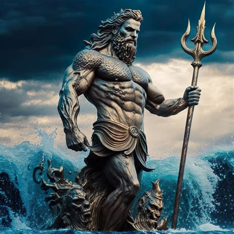 Greek God Poseidon Art 4k Etsy
