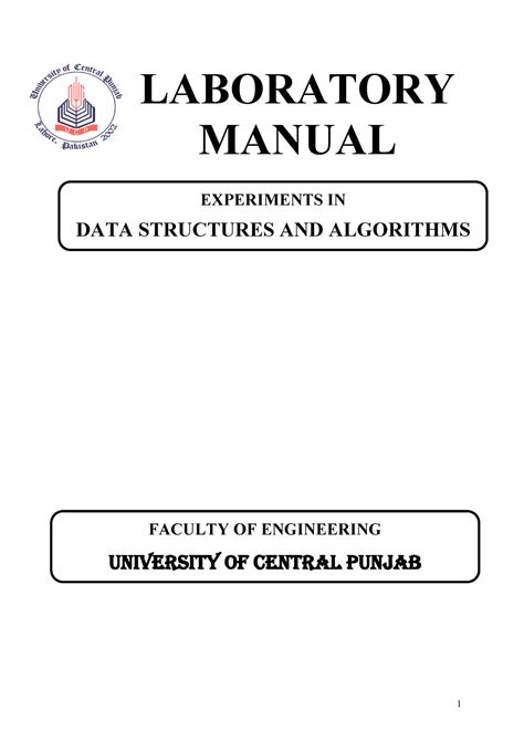 Data Structures And Algorithms Lab Manual Laboratory Manual Experiments