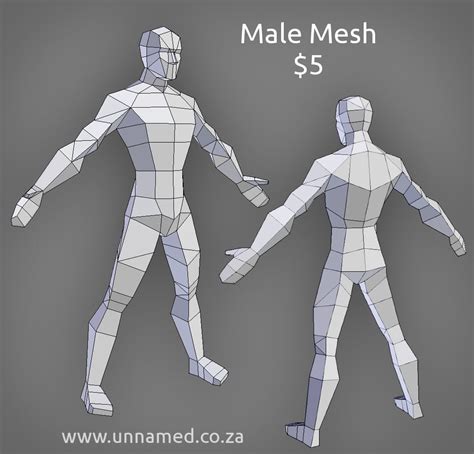 Low Poly Male Model By Yeshuanel Low Poly Character Low Poly Models