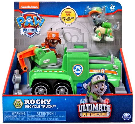 Paw Patrol Ultimate Rescue Rocky Recycle Truck Vehicle Figure Spin