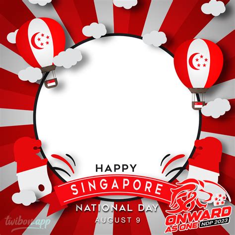 Happy Singapore National Day Background Greeting Frame