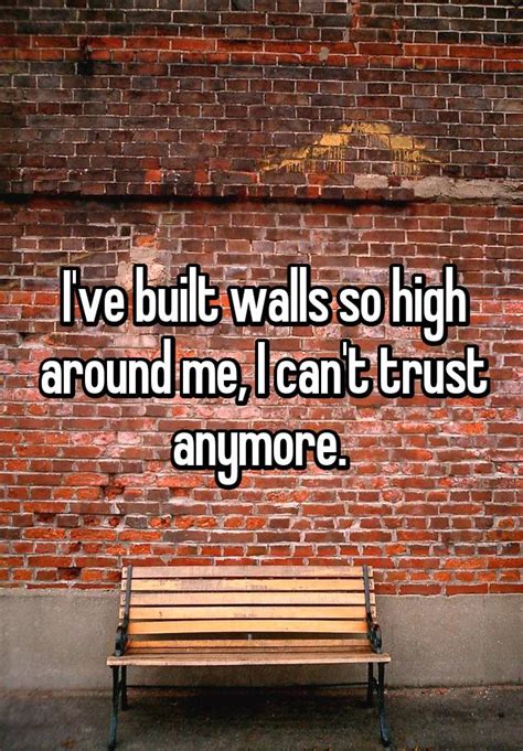 Ive Built Walls So High Around Me I Cant Trust Anymore