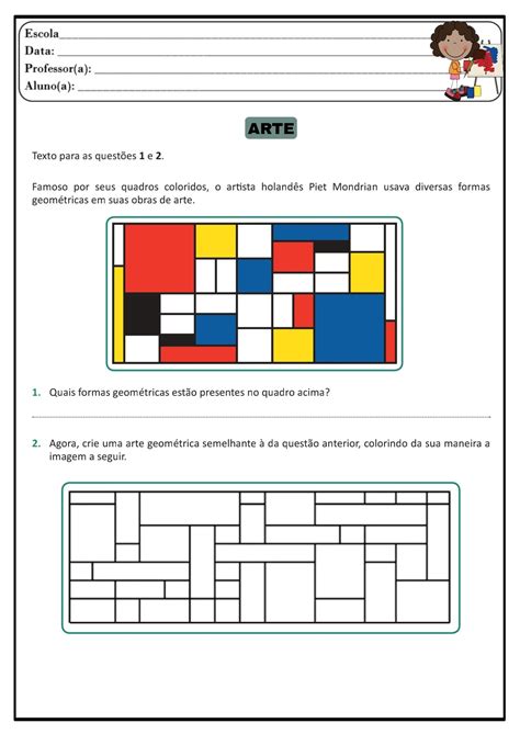 Atividade De Artes Tudo Sala De Aula Yalearn