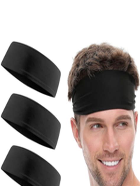Buy Boldfit Pack Of 3 Black Solid Strapless Bandana Headband Headband