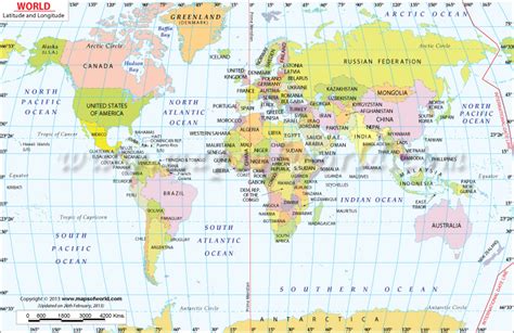 World Map Printable With Latitude And Longitude