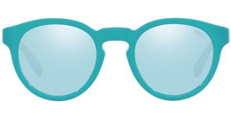 Polo Ralph Lauren Ph4184 Round Sunglasses In Blue For Men Lyst