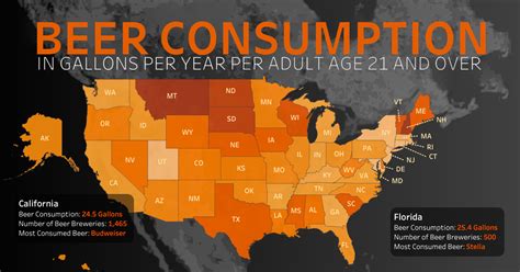 Mapped Beer Consumption In The Us