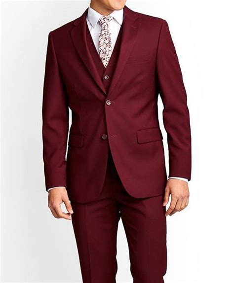 Maroon Suit Mens Gents 3 Piece Suit