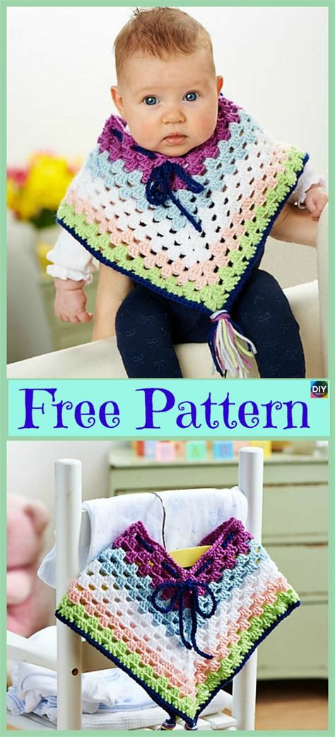 Crochet Baby Poncho Free Patterns Diy 4 Ever