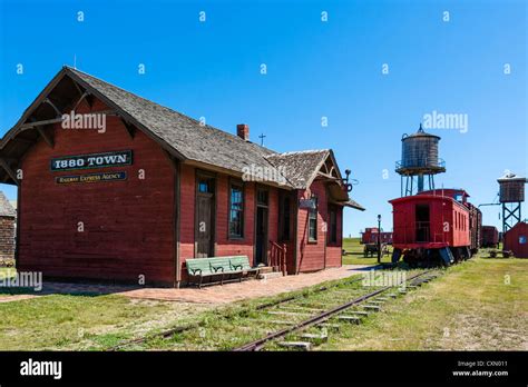 The railroad station in "1880 Town" western attraction in Murdo, South
