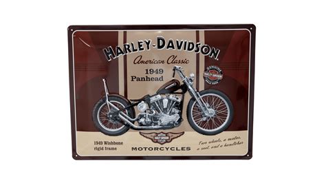 Harley Davidson Panhead Motorcycle Tin Sign Bill Richardson Transport