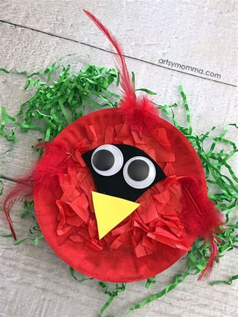 Adorable Paper Plate Cardinal Craft Artsy Momma