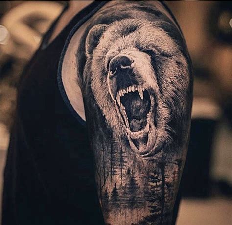 Commonly known as the brown bear, this tattoo depicts the muzzle of the bear and the face. Men Bear Forearm Tattoo - Best Tattoo Ideas