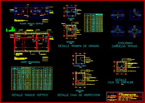 Tanque Septico En AutoCAD Librería CAD