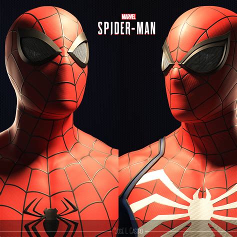 Artstation Spider Man´s Classic Advanced Suit And Faceshells