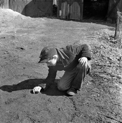 Boy Playing Marbles Photograph Wisconsin Historical Society
