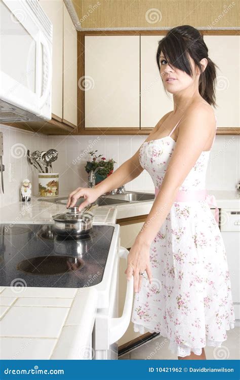 Housewife In The Kitchen Stock Photo Image Of Food Oven