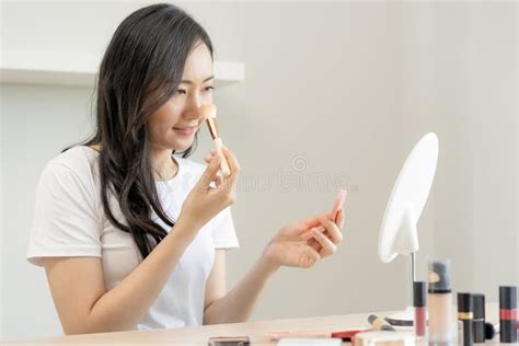 Happy Beauty Concept Beautiful Asian Young Woman Girl Make Up Face