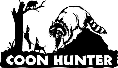 Coon Dog Hunter Hunting Raccoon Treeing Window Laptop Vinyl Decal